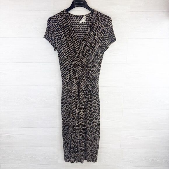 Max Mara Animal Print Faux Wrap Midi Dress - Picture 2 of 7